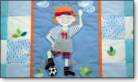Quilts für Kinder Kinderdecke Fußballer